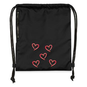 Herz Formen Liebe - Turnbeutel aus Recycling-Material - Schwarz - Vorne