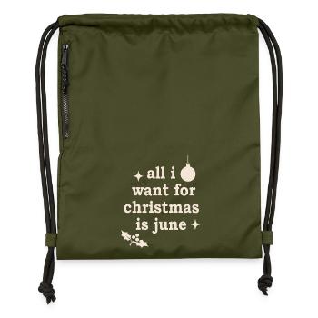 Motif de Noël moche - Sac à cordon en polyester recyclé - military green - Devant