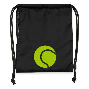 Balle de tennis - Sac à cordon en polyester recyclé - noir - Devant
