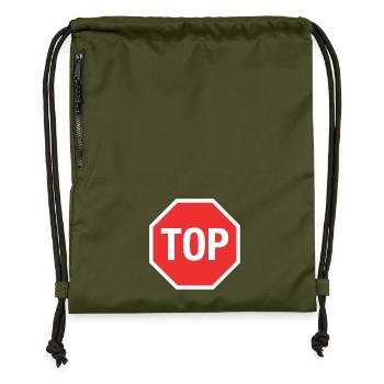 Nach oben! (Stopp) - Turnbeutel aus Recycling-Material - military Green - Vorne