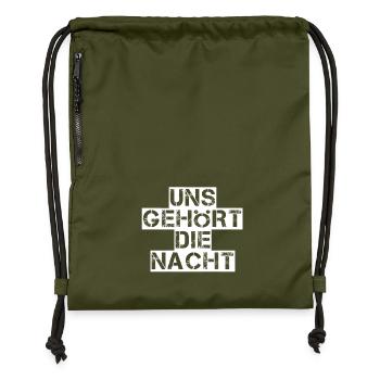 The night belongs to us - Gymsac made from recycled material - military green - Front