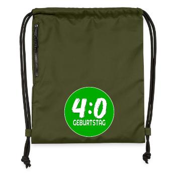 40e anniversaire du football - Sac à cordon en polyester recyclé - military green - Devant