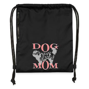 Chien avec du texte - Sac à cordon en polyester recyclé - noir - Devant