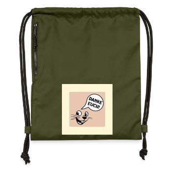 Danke Euch Abschied - Turnbeutel aus Recycling-Material - military Green - Vorne