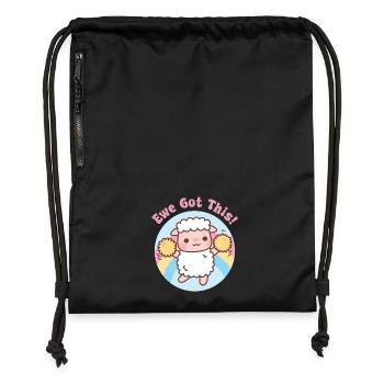 Cute Sheep Ewe Got This Funny Motivational Pun - Gymsac made from recycled material - black - Front