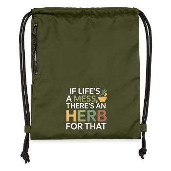 Certified Clinical Botanical Specialist Apparel  - Gymsac made from recycled material - military green - Front