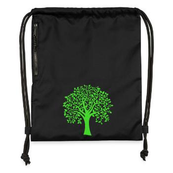 Icon Green Jumbo Tree Print Silhouette - Gymsac made from recycled material - black - Front