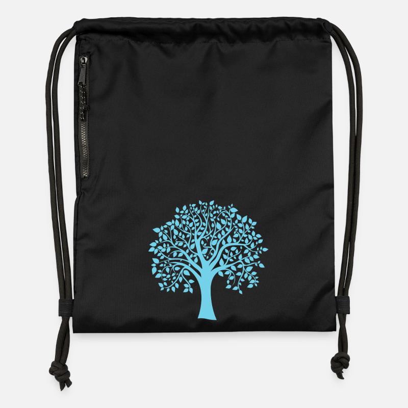 Icon Blue Jumbo Tree Print Silhouette - Turnbeutel aus Recycling-Material - Schwarz