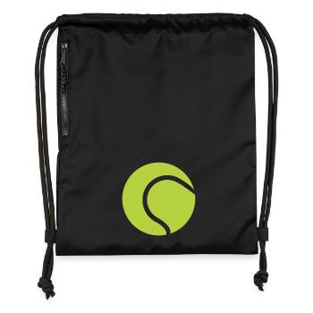 Balle de tennis - Sac à cordon en polyester recyclé - noir - Devant
