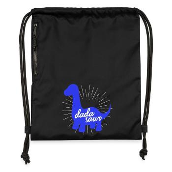 Conception du slogan drôle de dinosaure Daddysaurus Rex - Sac à cordon en polyester recyclé - noir - Devant