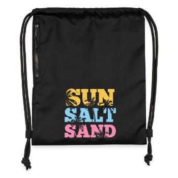 Sommerzeit - Sonne, Salz und Sand - Turnbeutel aus Recycling-Material - Schwarz - Vorne