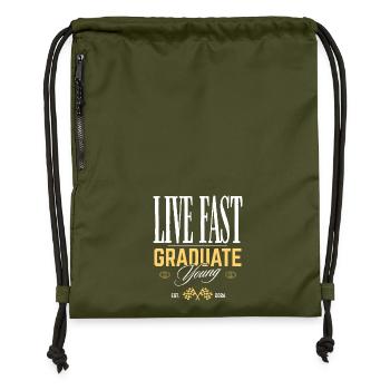 Graduate Young - Gymsac made from recycled material - military green - Front