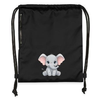Kuscheliges Elefantenbaby Cartoon - Turnbeutel aus Recycling-Material - Schwarz - Vorne