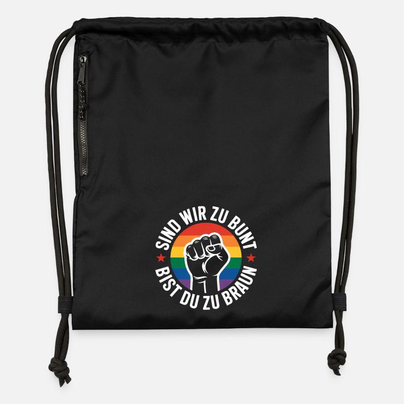 Are We Too Colorful - Antifa Pride Tee - Gymsac made from recycled material - black