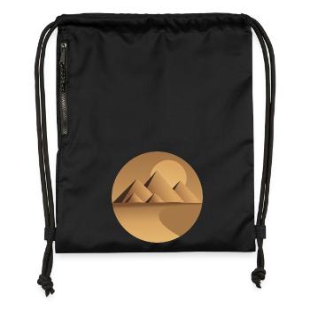 Cercle des pyramides solaires du désert - Sac à cordon en polyester recyclé - noir - Devant