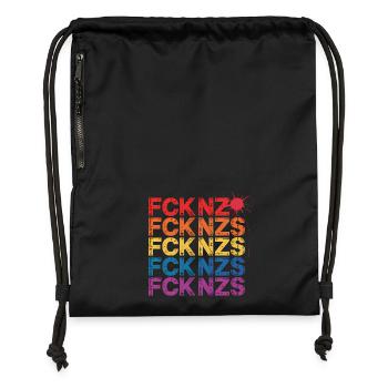 FCK NZS - Antifa Tee - Turnbeutel aus Recycling-Material - Schwarz - Vorne