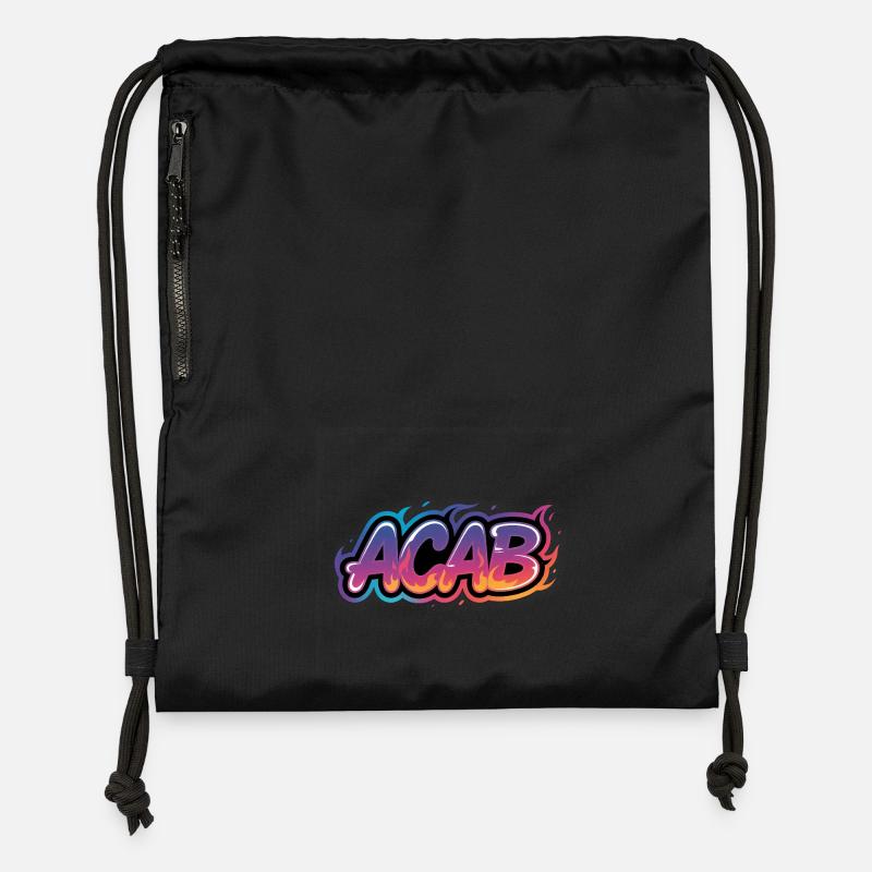 ACAB - T-shirt Anti-Cops - Sac à cordon en polyester recyclé - noir