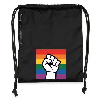 Antifa Fist – Antifaschistisches Merch - Turnbeutel aus Recycling-Material - Schwarz - Vorne