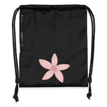 Fleurs en spirale de rose à blush - Sac à cordon en polyester recyclé - noir - Devant