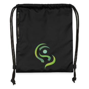 yoga_design_1 - Sac à cordon en polyester recyclé - noir - Devant