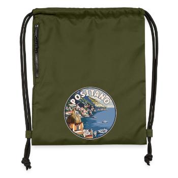 Explorez Positano en Italie Paradis méditerranéen - Sac à cordon en polyester recyclé - military green - Devant