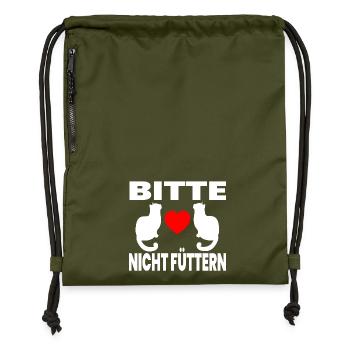 félin - Sac à cordon en polyester recyclé - military green - Devant