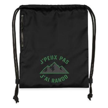 Green Mountains and Slogan Hiking - Gymsac made from recycled material - black - Front