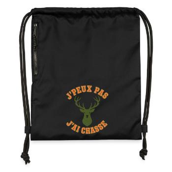 I can't I hunted vintage deer - Gymsac made from recycled material - black - Front