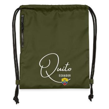 Quito Ecuador, elegantes Design Quito - Turnbeutel aus Recycling-Material - military Green - Vorne