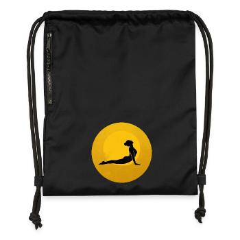 Cobra Pose Yoga Silhouette Golden Sun - Gymsac made from recycled material - black - Front
