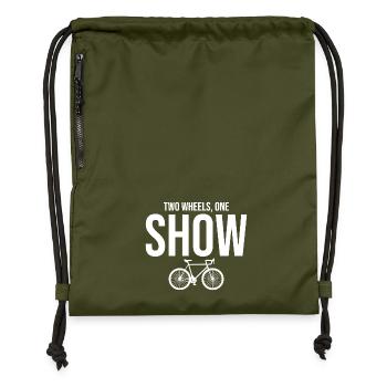 Professional Bicycle Acrobatics Performance Art  - Gymsac made from recycled material - military green - Front