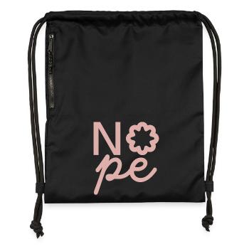 Nope Blume Rosa - Turnbeutel aus Recycling-Material - Schwarz - Vorne