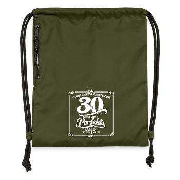 30 Jahre Perfekt Geburtstagsspruch - Turnbeutel aus Recycling-Material - military Green - Vorne