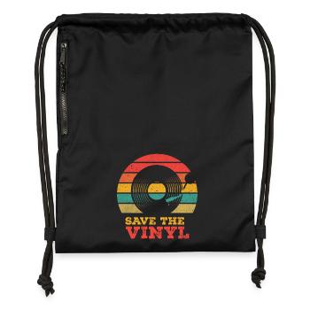 Enregistrez le vinyle - Sac à cordon en polyester recyclé - noir - Devant