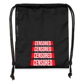 Censored Zensiert Lustig Statement Freiheit Logo - Turnbeutel aus Recycling-Material - Schwarz - Vorne