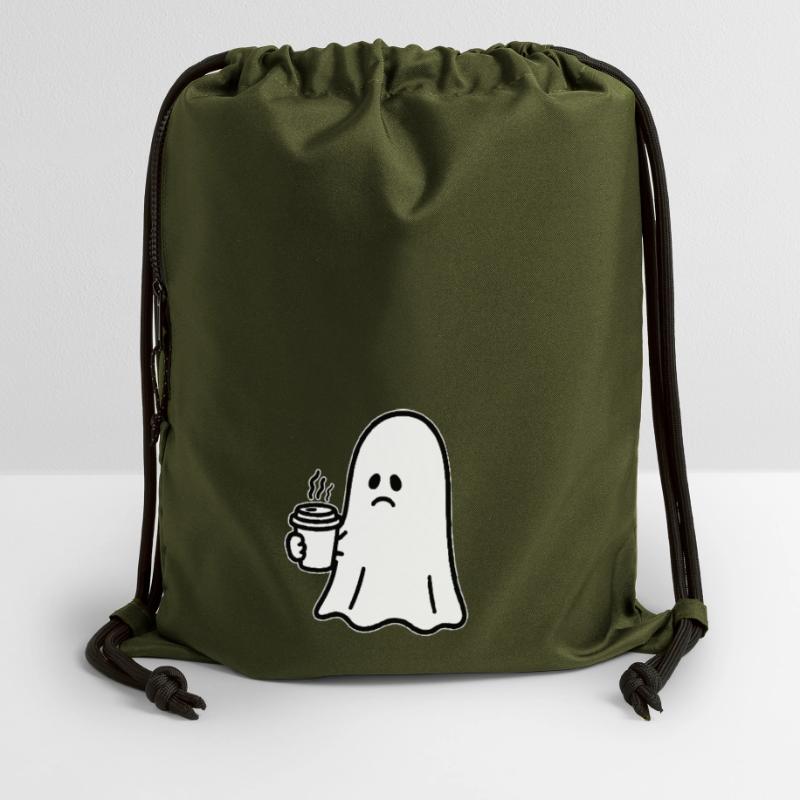 Geist Kaffee Halloween Süßes oder Saures Turnbeutel aus Recycling-Material