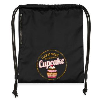 Cupcake Dessert Cook Vintage Cake Retro Design - Gymsac made from recycled material - black - Front