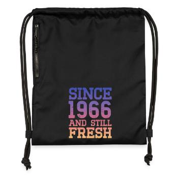 1966 60th Birthday - Gymsac made from recycled material - black - Front