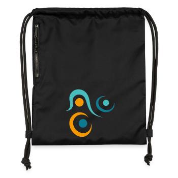 Yoga design_10 - Sac à cordon en polyester recyclé - noir - Devant