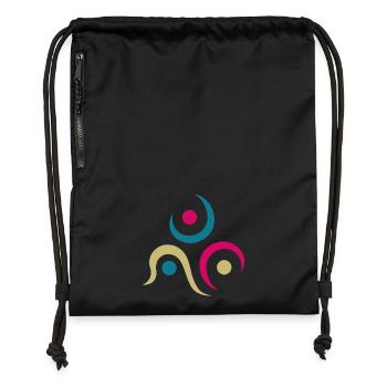Yoga design_9 - Sac à cordon en polyester recyclé - noir - Devant