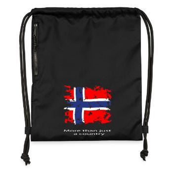 Norwegische Flagge Vintage - Turnbeutel aus Recycling-Material - Schwarz - Vorne