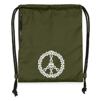Peacezeichen Dornen Tribal Style - Turnbeutel aus Recycling-Material - military Green - Vorne