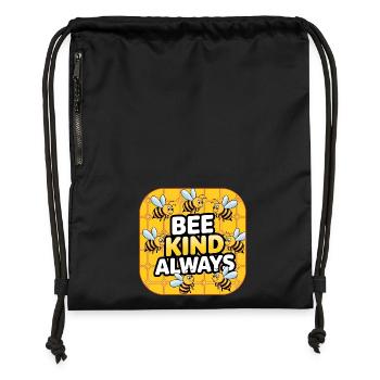 Bee Kind Always - Gymsac made from recycled material - black - Front