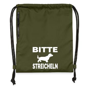 Dackel - Turnbeutel aus Recycling-Material - military Green - Vorne