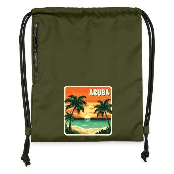 Aruba - Gymsac made from recycled material - military green - Front