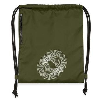 Circles Lines design - Gymsac made from recycled material - military green - Front