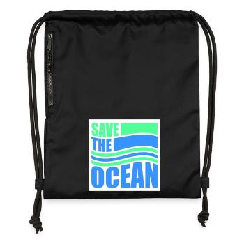 Save The Ocean Ocean Activism Environment Statement - Gymsac made from recycled material - military green - Front