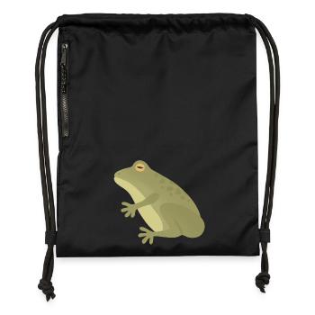 Emerald Frog Silhouette on Earthy Tones - Gymsac made from recycled material - black - Front