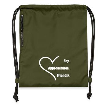 Flirteurs introvertis timides amicaux accessibles - Sac à cordon en polyester recyclé - military green - Devant