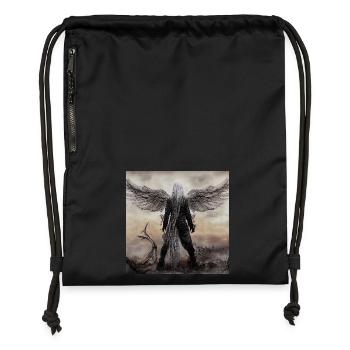 Winged Guardian in the Mist - Gymsac made from recycled material - black - Front
